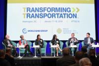 Painel durante o primeiro dia do Transforming Transportation 2019 