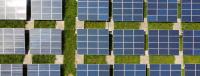 painéis solares reunidos em uma espécie de fazenda de geração de energia solar