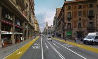 imagem de rua de barcelona com calçadas estendidas para pedestres