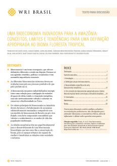 capa do working paper "Uma Bioeconomia Inovadora"