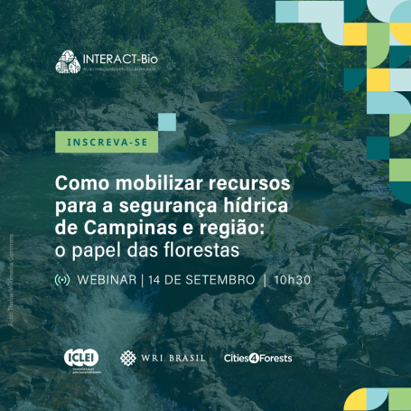Convite para webinar sobre florestas e água em Campinas