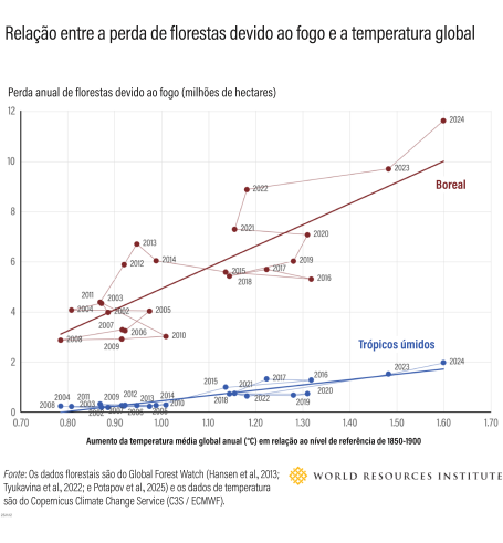 gráfico sobre perda de florestas devido ao fogo