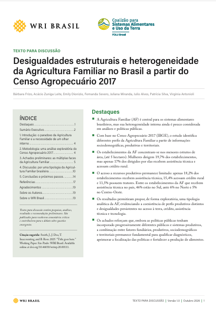 Capa do estudo Desigualdades na Agricultura Familiar