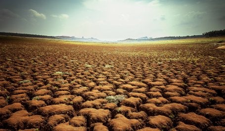 Seca no reservatório Kanva, em Karnataka, Índia (foto: Aasif Iqbal J/Flickr)