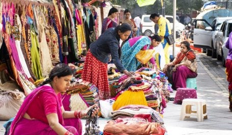 comércio de rua na india