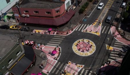 Intervenção de "Ruas Completas" em São Paulo 