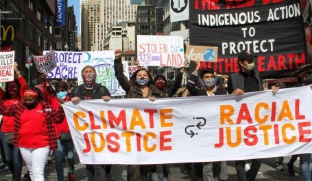 foto de protesto racial e climático