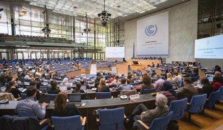 Reunião de trabalho de especialistas em adaptação durante a Conferência sobre Mudança do Clima realizada em Bonn em maio de 2017 (Foto: UNclimatechange/flickr)