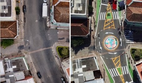 vista aérea de rua João Alfredo em Porto Alegre