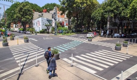 Cidade do México: ruas redesenhadas para aumentar a segurança dos pedestres (Foto: SEDEMA CDMX)