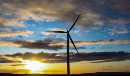 Turbina eólica em Elgin, na Escócia 