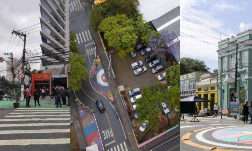 Da esquerda para a direita, parte das as intervenções em São Paulo, Belo Horizonte e Porto Alegre