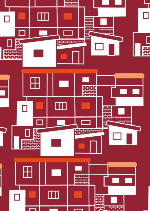 desenho de casas remetendo a uma favela